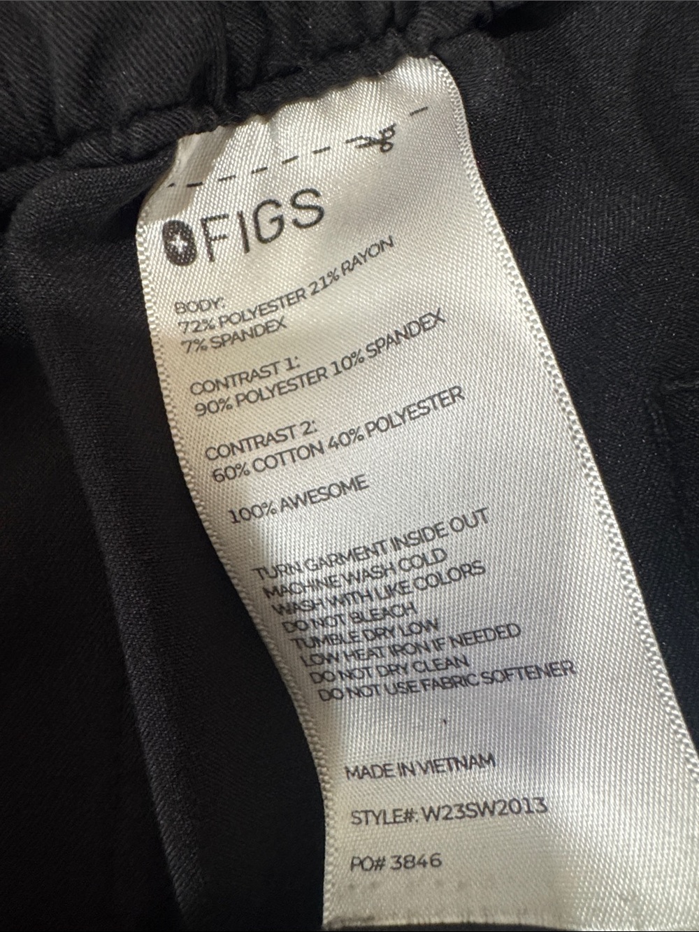 FIGS Womens M Zamora Black Jogger Scrub Pants W20SW2028 Cargo Zip Hospital - Picture 6 of 7